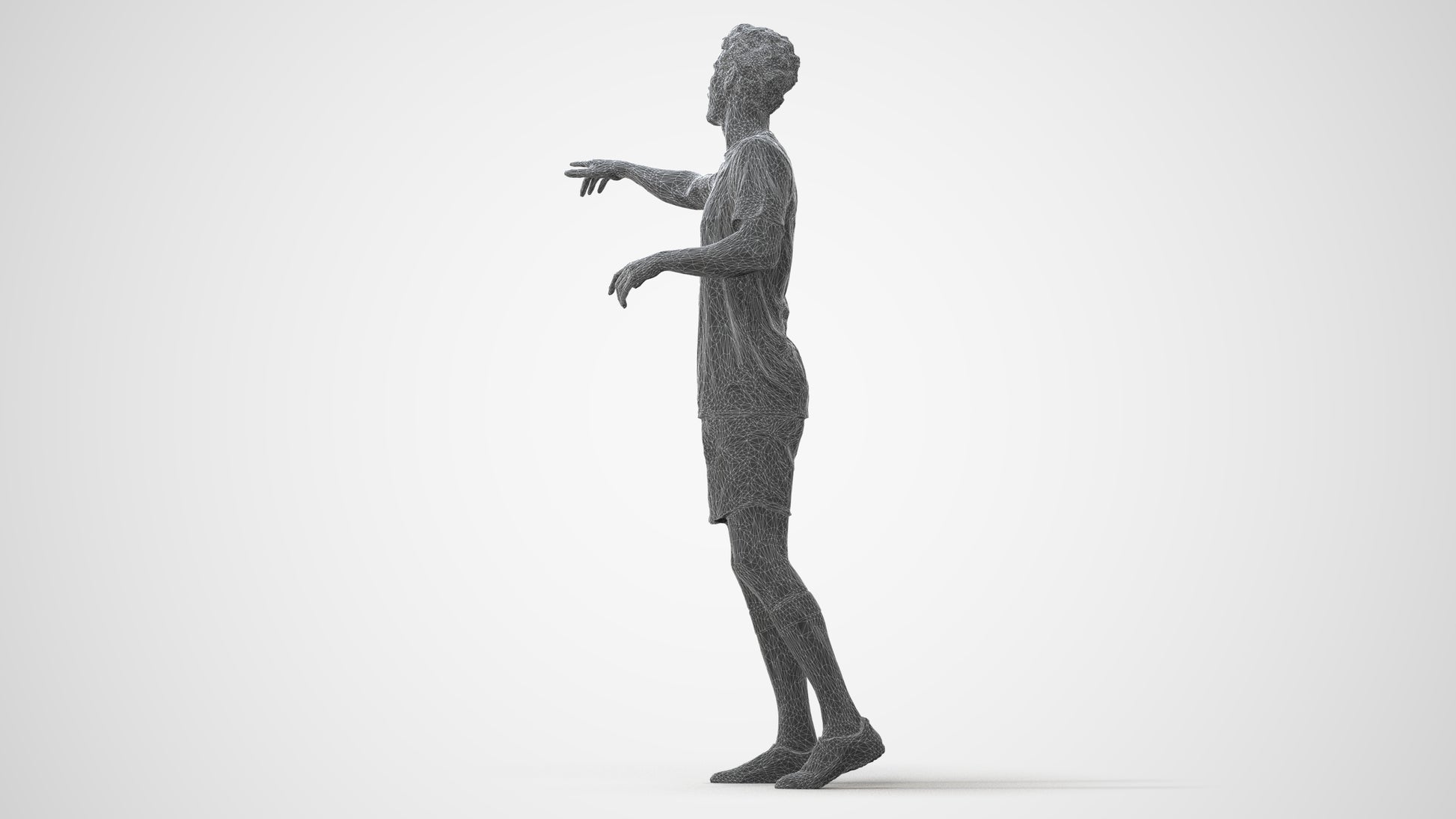 3D human model man sport, photogrammetry scanned person for archviz, square thumbnail