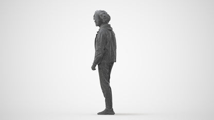 3D human model man casual standing, photogrammetry scanned person for archviz, square thumbnail