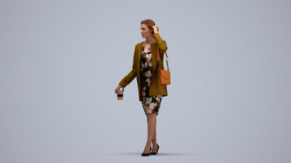 realistic 3D people woman casual couple, render-ready for V-Ray and Corona, FBX OBJ, standing pose render