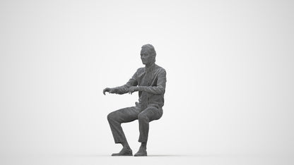 3D human model man business, photogrammetry scanned person for archviz, wireframe back view