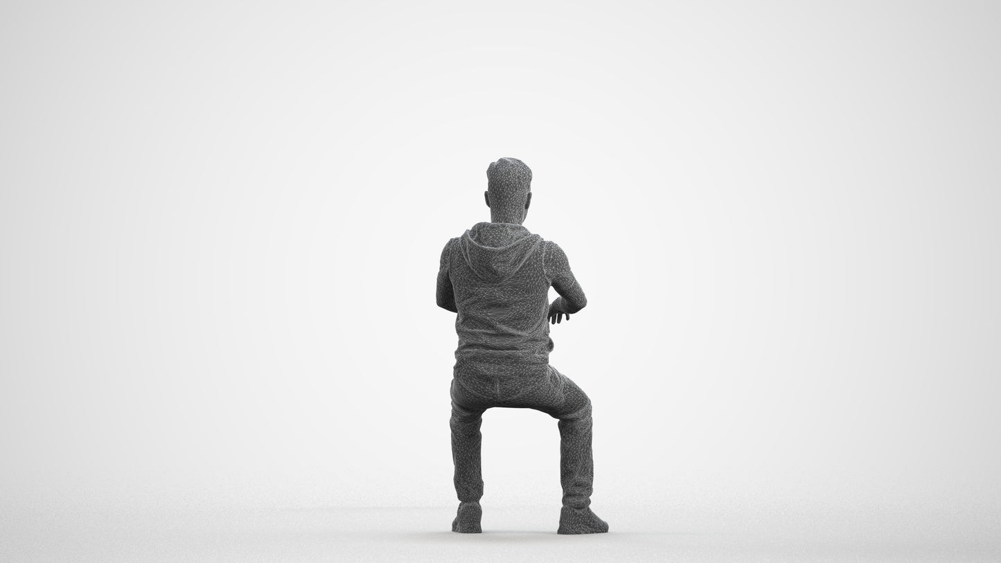 realistic 3D people man casual business, render-ready for V-Ray and Corona, FBX OBJ, wireframe front view