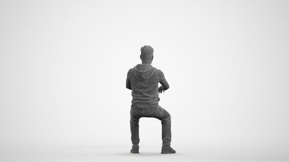 realistic 3D people man casual business, render-ready for V-Ray and Corona, FBX OBJ, wireframe front view