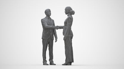scanned 3D woman business, photogrammetry people for Enscape and V-Ray, wireframe back view