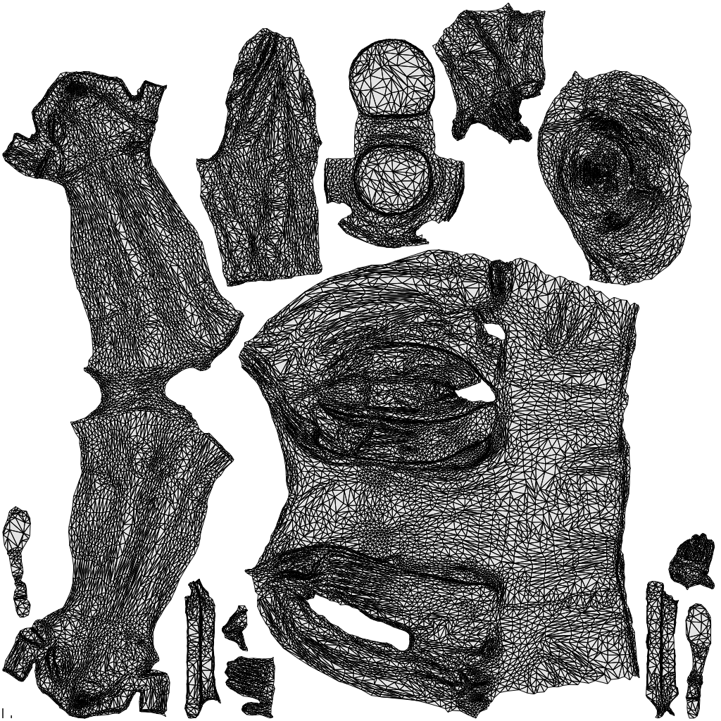 3D scanned woman walking casual, photorealistic archviz people for Enscape and SketchUp, wireframe top-down view
