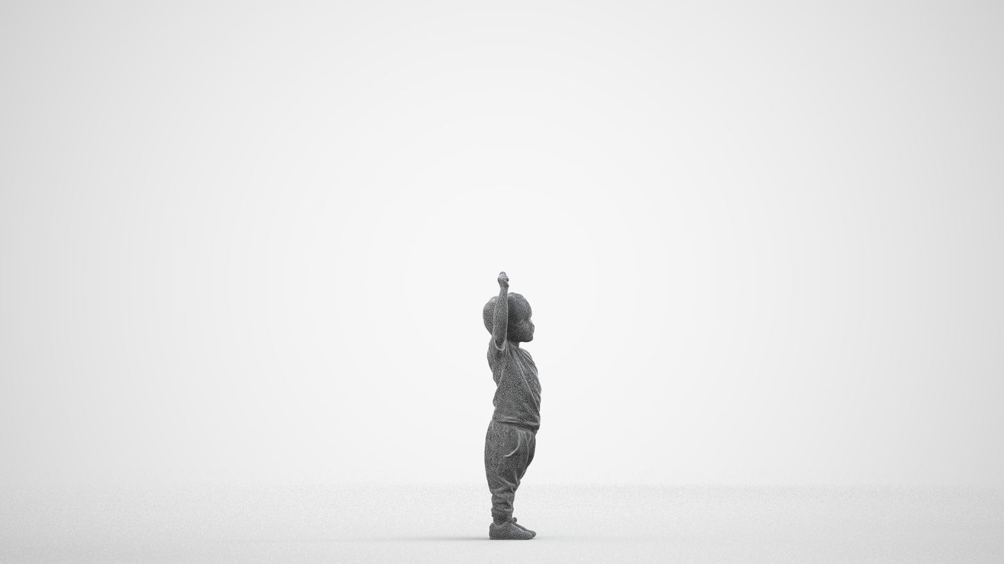realistic 3D people boy casual kids, render-ready for V-Ray and Corona, FBX OBJ, wireframe side view