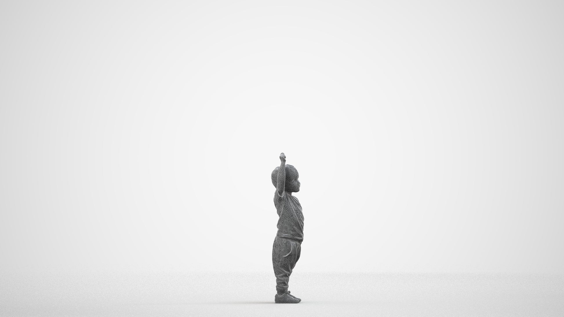 realistic 3D people boy casual kids, render-ready for V-Ray and Corona, FBX OBJ, wireframe side view