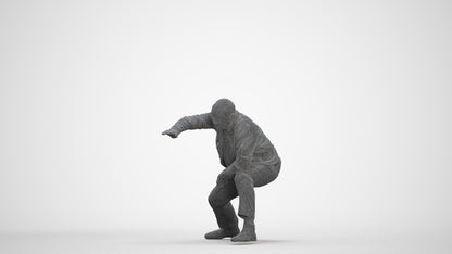 realistic 3D human senior man business standing, archviz people FBX OBJ for Blender, three-quarter front view render