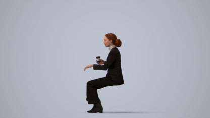 scanned 3D woman business, photogrammetry people for Enscape and V-Ray, three-quarter view render
