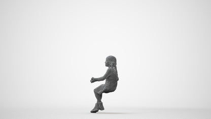 realistic 3D human girl casual kids, archviz people FBX OBJ for Blender, square thumbnail