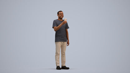 realistic 3D people man casual standing, render-ready for V-Ray and Corona, FBX OBJ, standing pose render