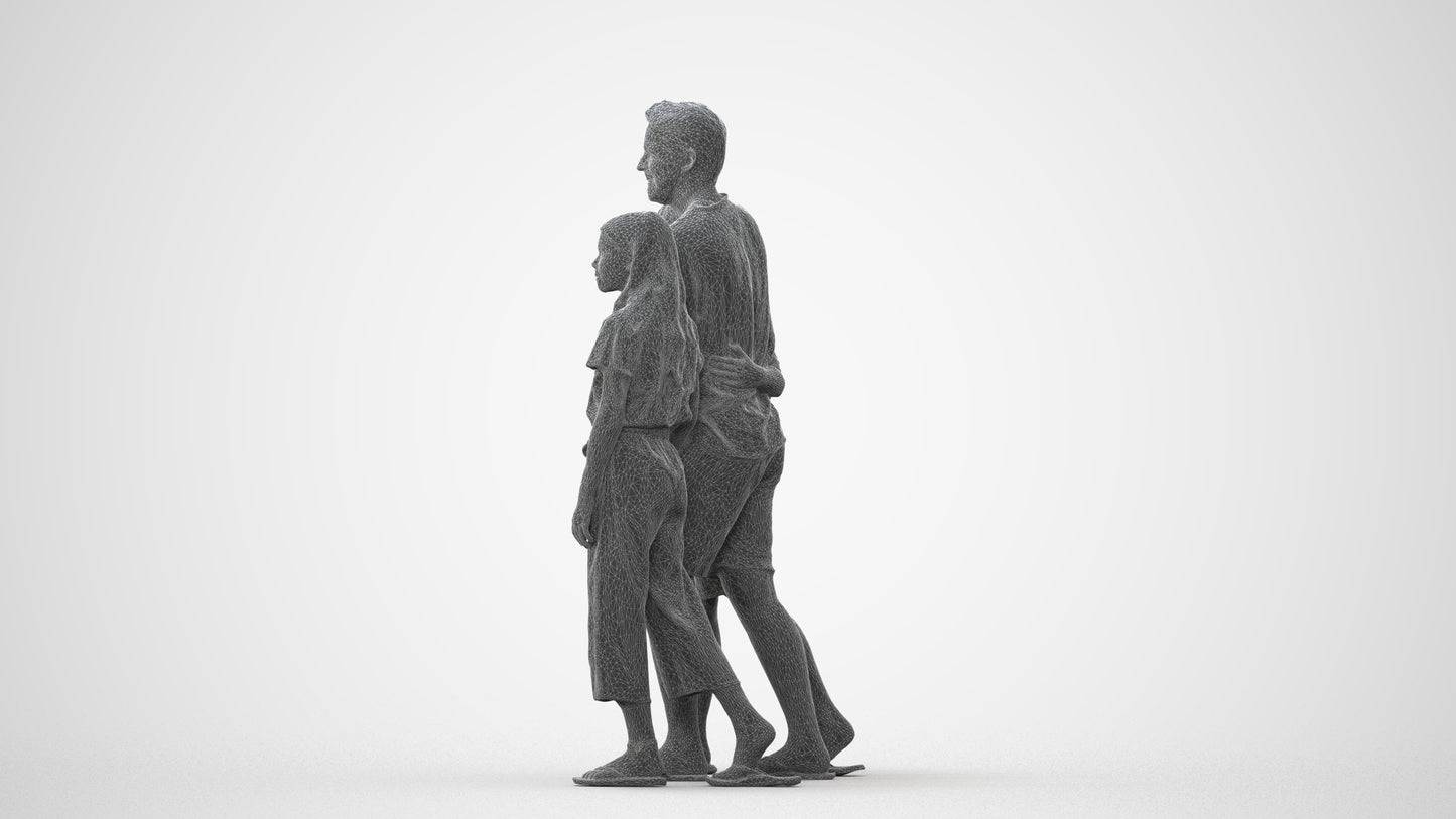 3D scanned girl kids, photorealistic archviz people for Enscape and SketchUp, square thumbnail