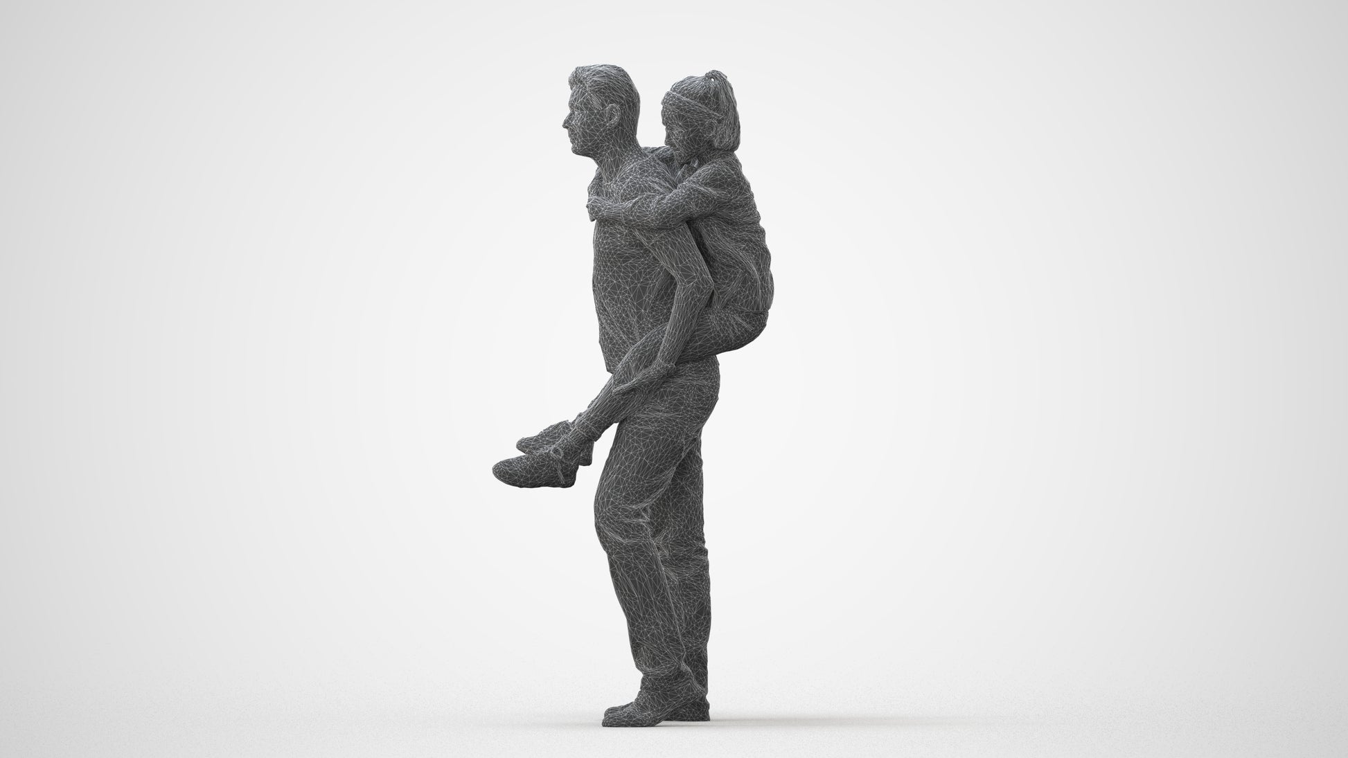 3D scanned girl kids casual, photorealistic archviz people for Enscape and SketchUp, square thumbnail