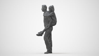 3D scanned girl kids casual, photorealistic archviz people for Enscape and SketchUp, square thumbnail