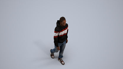 3D scanned boy kids casual, photorealistic archviz people for Enscape and SketchUp, back view render