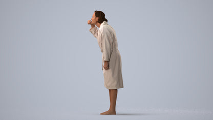 photogrammetry 3D man casual bathroom, realistic human model archviz FBX, three-quarter view render