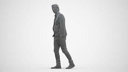 realistic 3D man business, scanned archviz people for Blender and 3ds Max, three-quarter front view render