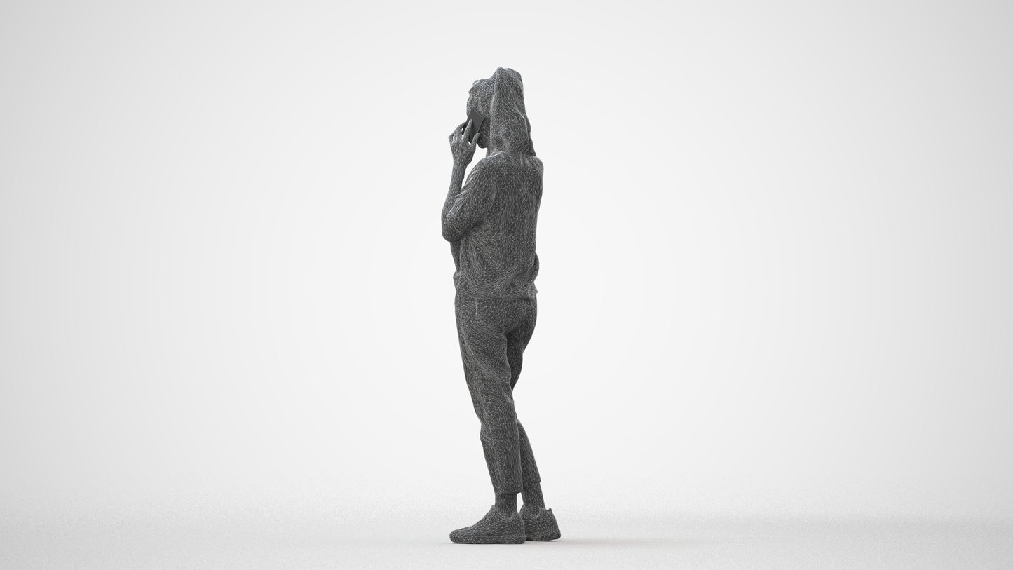 3D scanned woman standing casual, photorealistic archviz people for Enscape and SketchUp, square thumbnail