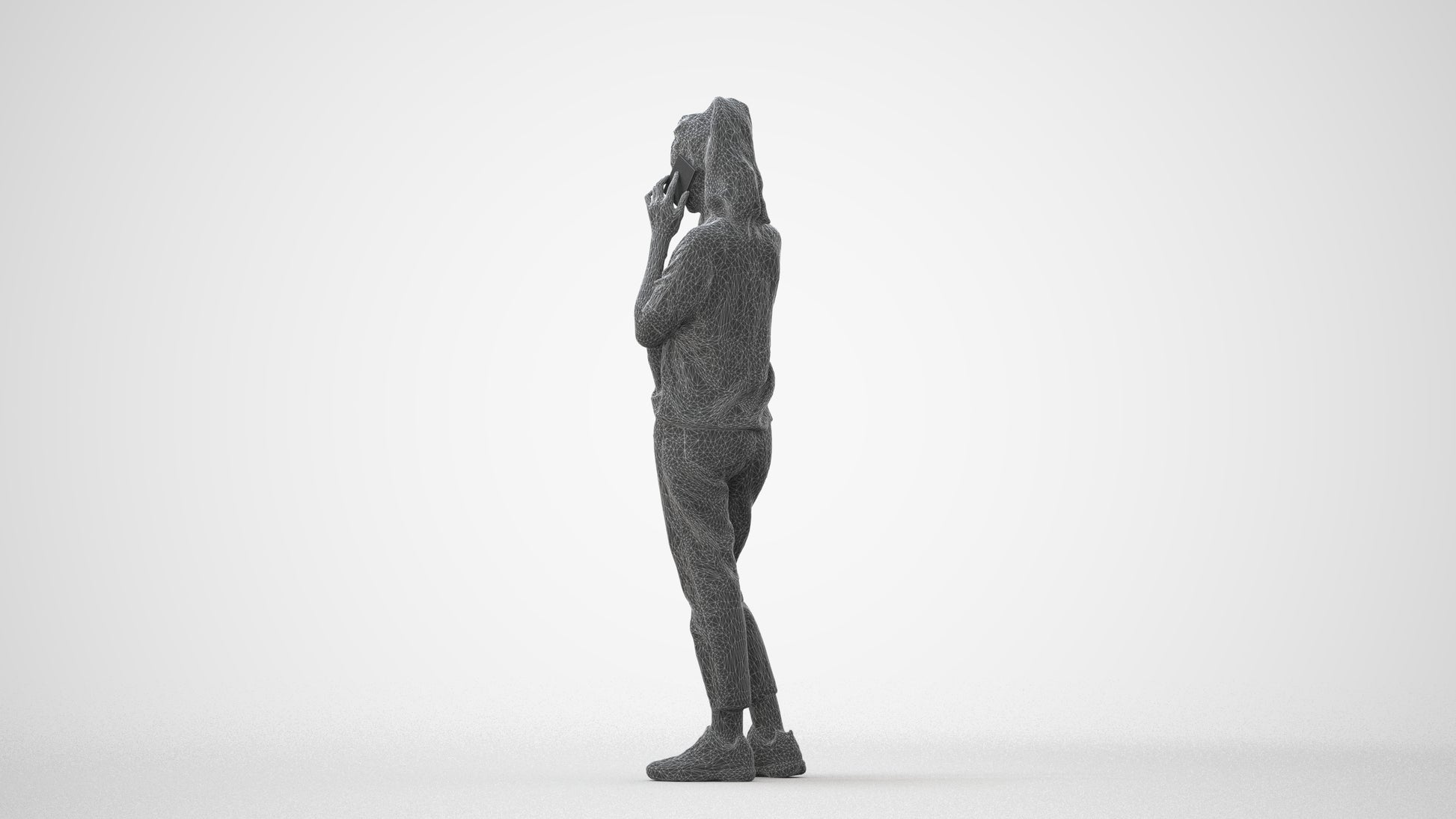 3D scanned woman standing casual, photorealistic archviz people for Enscape and SketchUp, square thumbnail