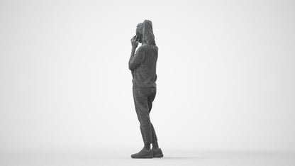 3D scanned woman standing casual, photorealistic archviz people for Enscape and SketchUp, square thumbnail