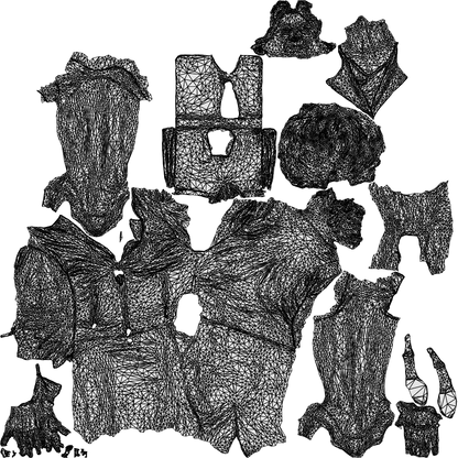 3D scanned woman walking business, photorealistic archviz people for Enscape and SketchUp, wireframe top-down view