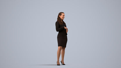 photogrammetry 3D woman business, realistic human model archviz FBX, side view render