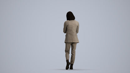 photogrammetry 3D woman business standing, realistic human model archviz FBX, front view render