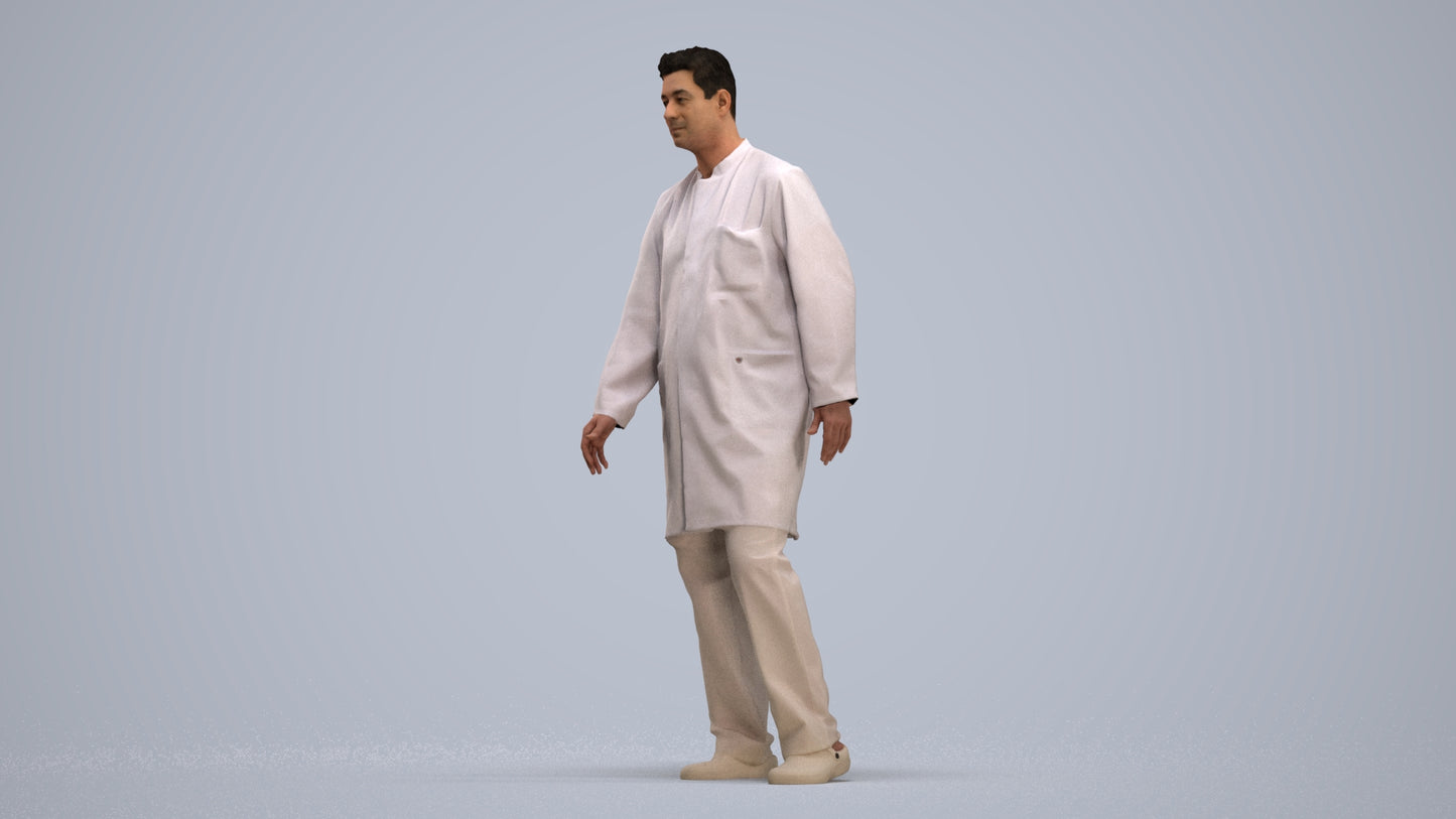 3D people model man medical, scanned human for 3ds Max rendering, standing pose render