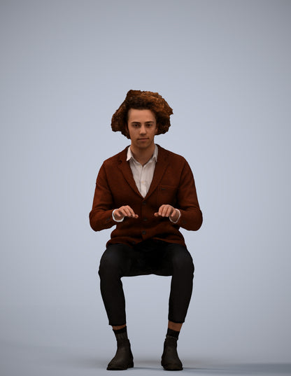 realistic 3D man business, scanned archviz people for Blender and 3ds Max