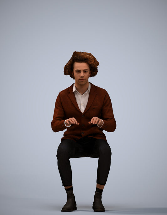 realistic 3D man business, scanned archviz people for Blender and 3ds Max