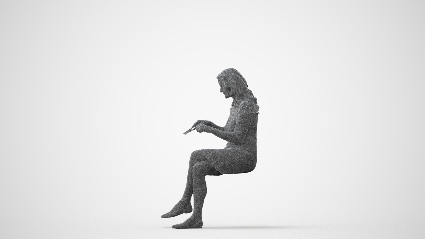 realistic 3D senior woman casual business, scanned archviz people for Blender and 3ds Max, square thumbnail