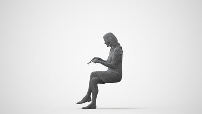 realistic 3D senior woman casual business, scanned archviz people for Blender and 3ds Max, square thumbnail