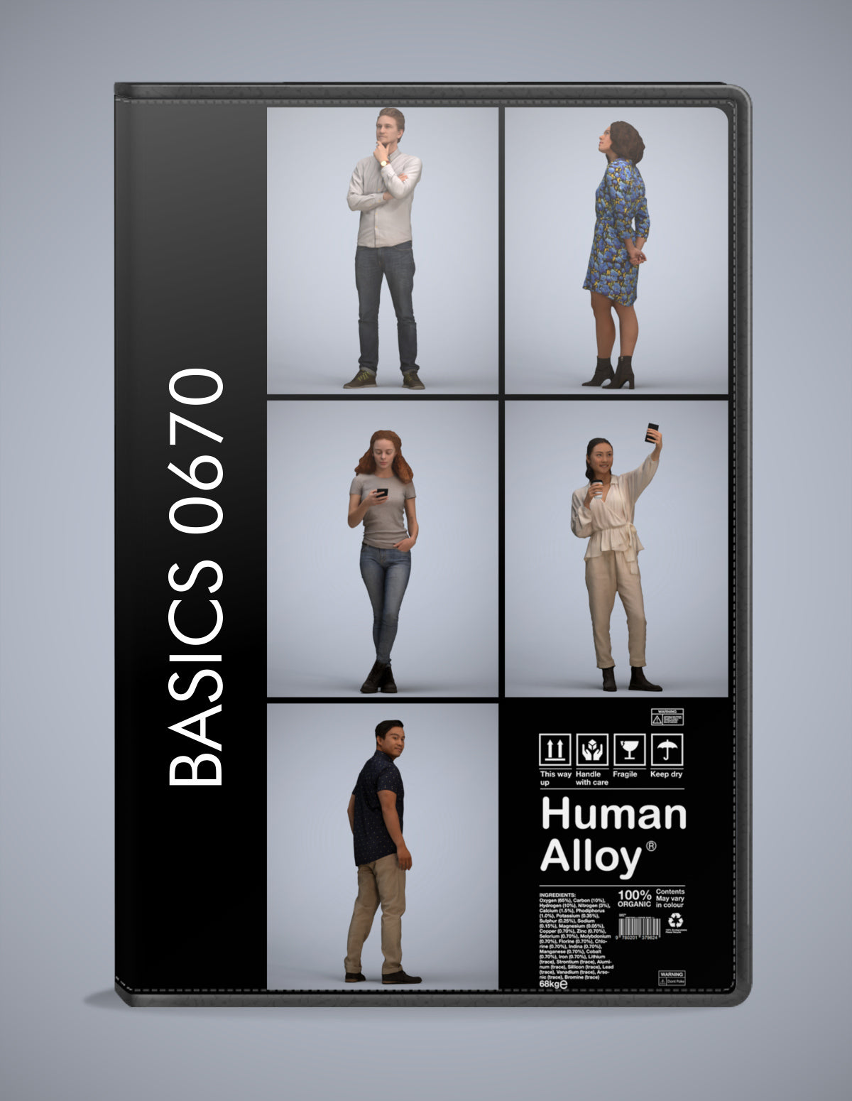 3D people models standing bundle, 5 scanned humans for 3ds Max rendering