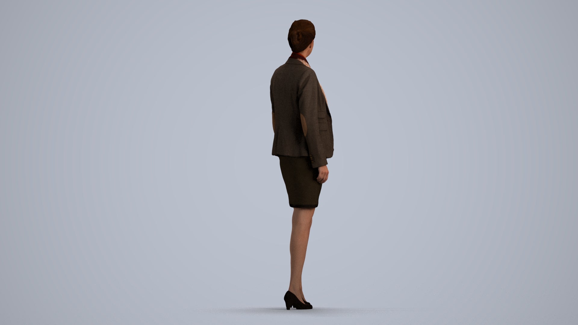 realistic 3D people woman business, render-ready for V-Ray and Corona, FBX OBJ, front view render