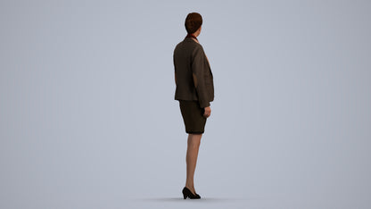 realistic 3D people woman business, render-ready for V-Ray and Corona, FBX OBJ, front view render