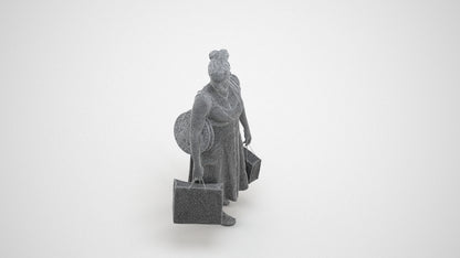 realistic 3D people woman casual shopping, render-ready for V-Ray and Corona, FBX OBJ, wireframe three-quarter view