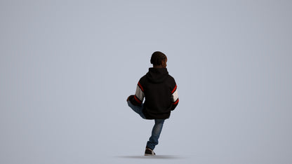 realistic 3D boy casual kids, scanned archviz people for Blender and 3ds Max, front view render