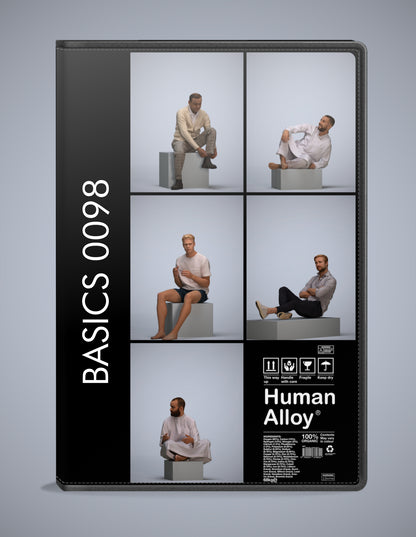 6 3D scanned people sitting, photorealistic archviz pack for Enscape and SketchUp