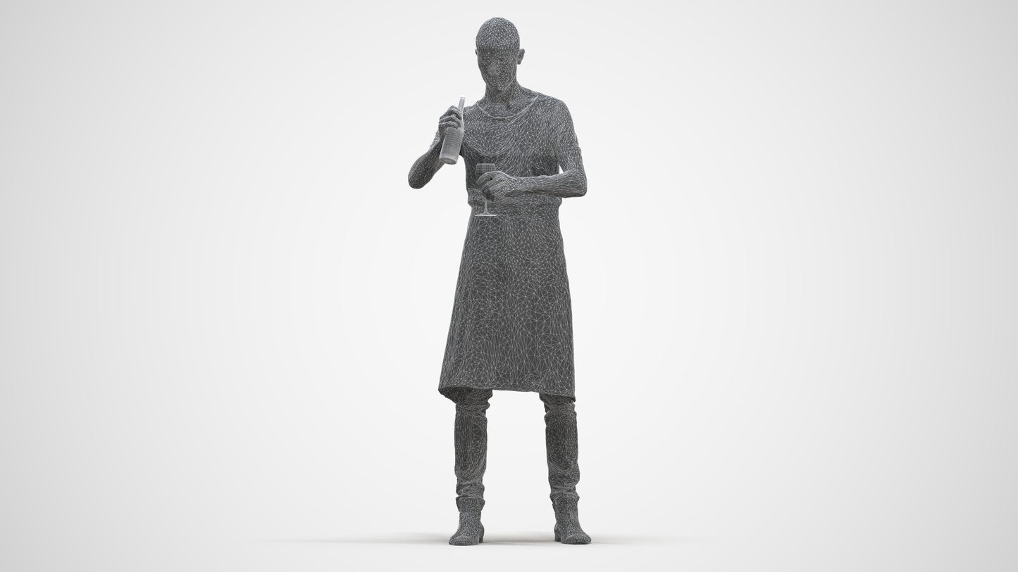 realistic 3D man hospitality, scanned archviz people for Blender and 3ds Max, three-quarter front view render