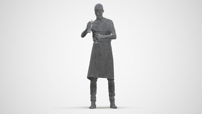 realistic 3D man hospitality, scanned archviz people for Blender and 3ds Max, three-quarter front view render