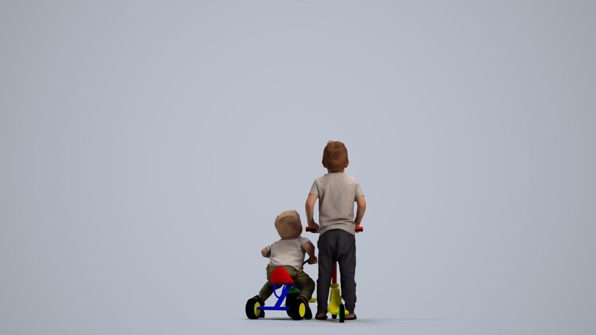 realistic 3D people boy casual kids, render-ready for V-Ray and Corona, FBX OBJ, front view render