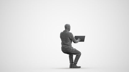 realistic 3D human man business, archviz people FBX OBJ for Blender, wireframe front view
