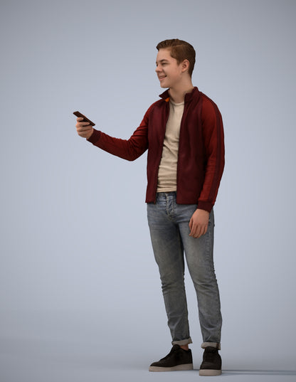 realistic 3D boy casual kids, scanned archviz people for Blender and 3ds Max