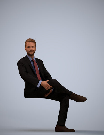 3D scanned man business, photorealistic archviz people for Enscape and SketchUp