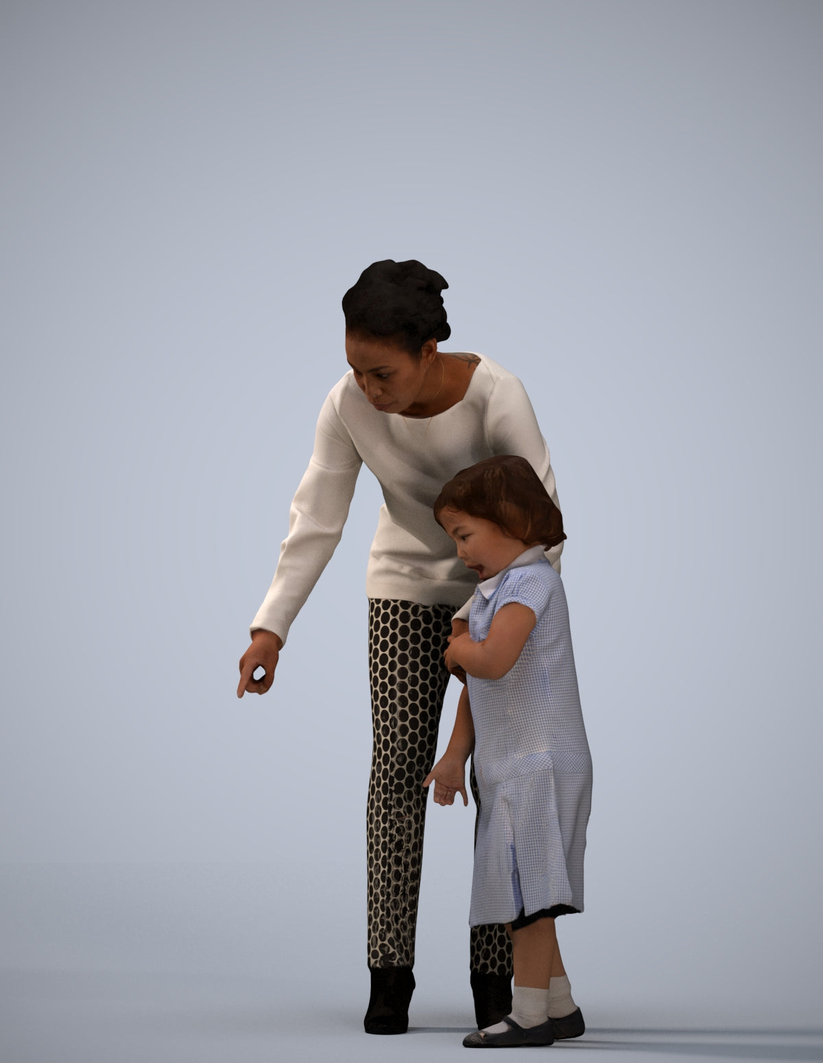 3D people model girl kids, scanned human for 3ds Max rendering