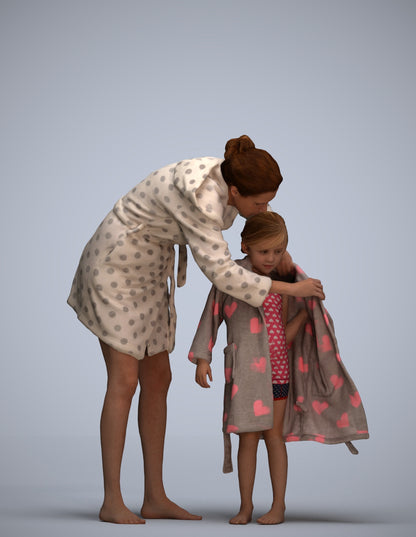 3D people model girl kids, scanned human for 3ds Max rendering
