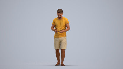 realistic 3D people man walking, render-ready for V-Ray and Corona, FBX OBJ, standing pose render