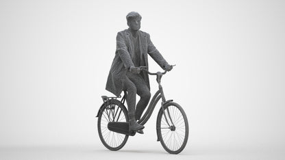 3D scanned man cycling business, photorealistic archviz people for Enscape and SketchUp, three-quarter front view render