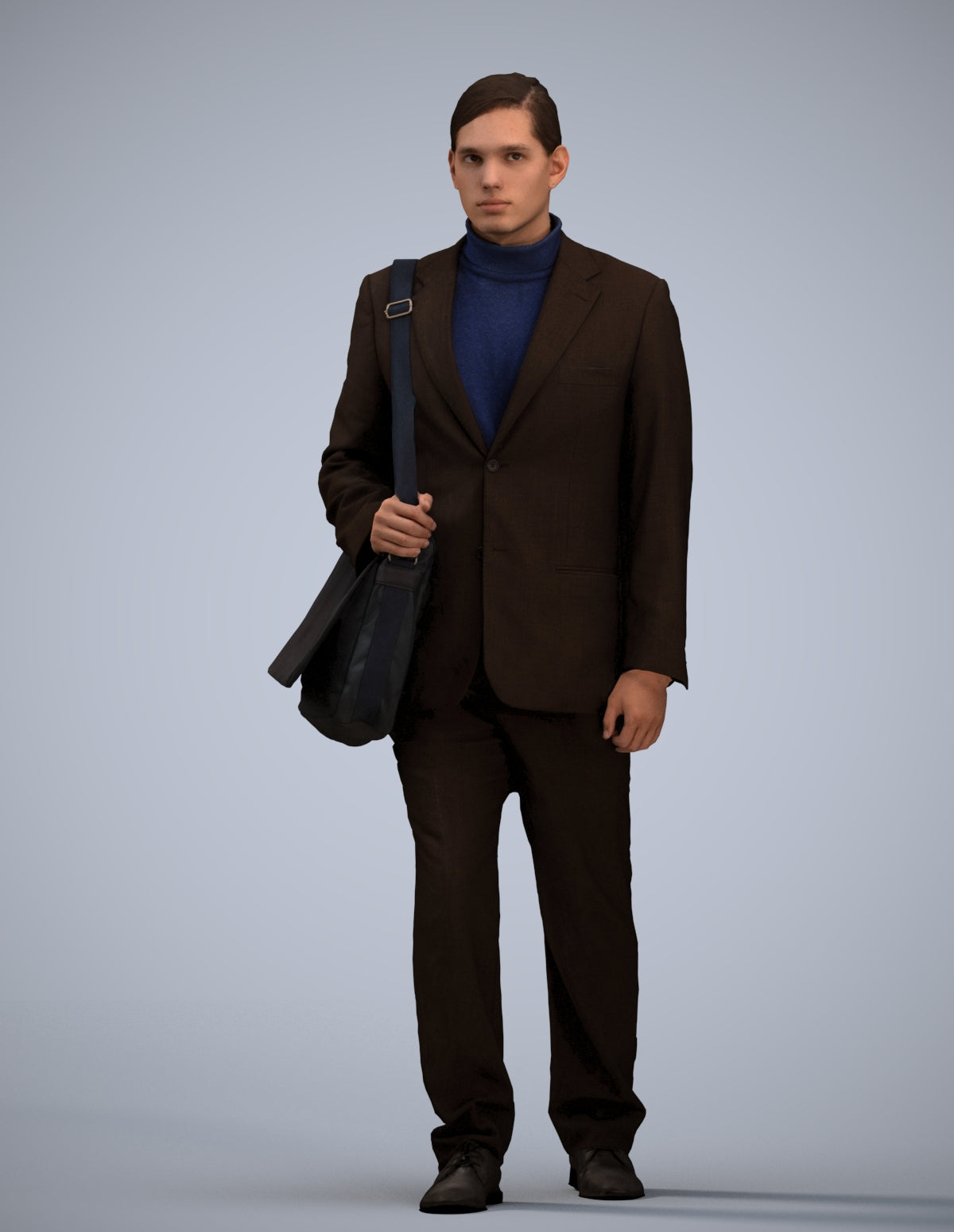 realistic 3D human man business walking, archviz people FBX OBJ for Blender