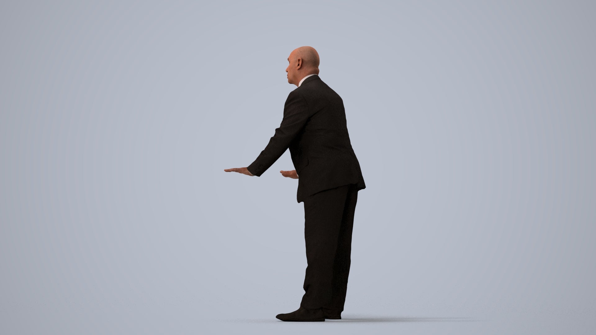 scanned 3D senior man business, photogrammetry people for Enscape and V-Ray, three-quarter view render