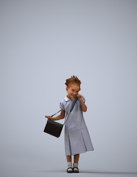 scanned 3D girl casual kids, photogrammetry people for Enscape and V-Ray